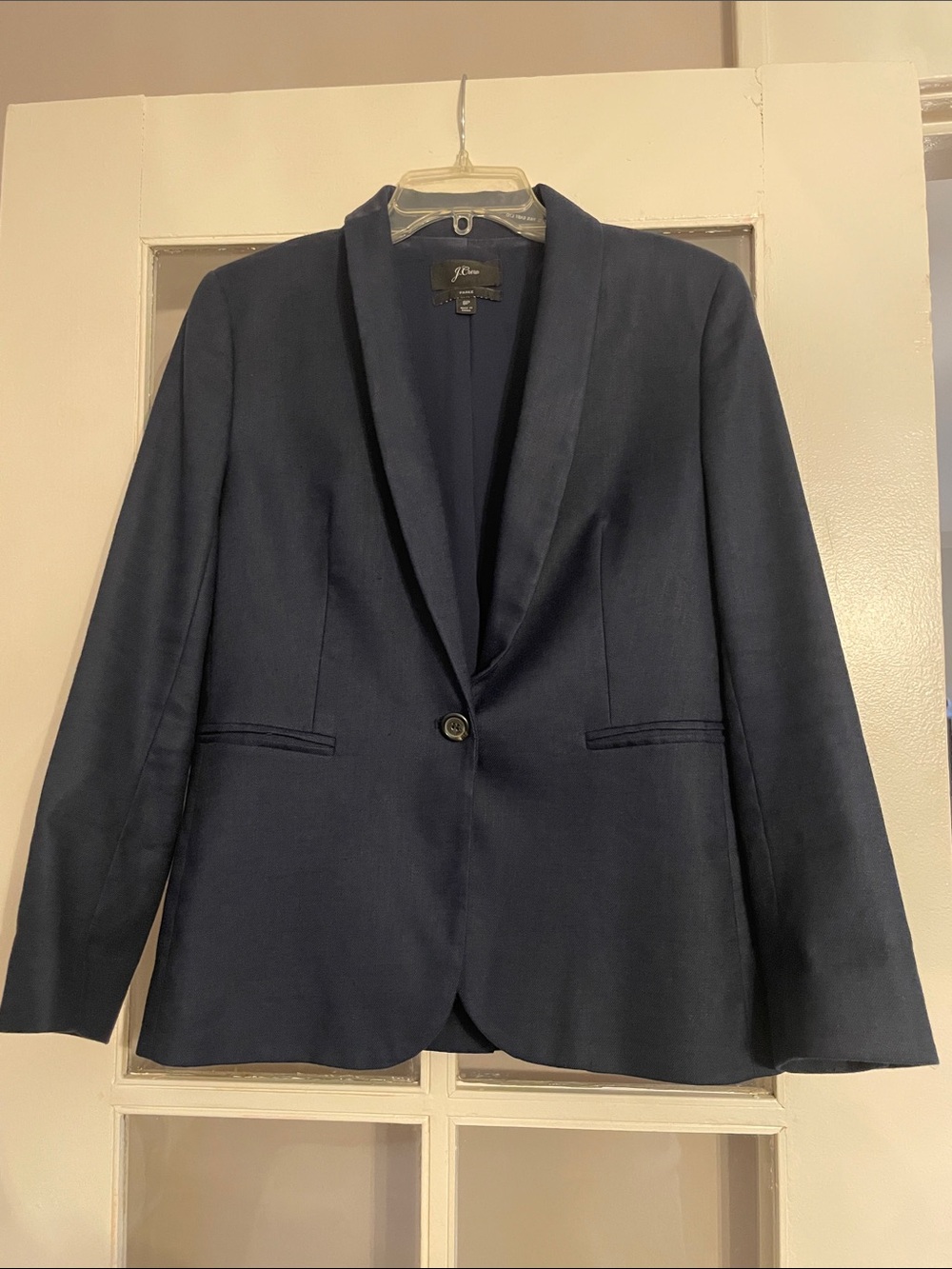 J. Crew Navy Single-Button Shawl Lapel Blazer